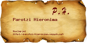 Parotzi Hieronima névjegykártya